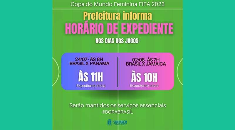 Prefeitura de Santarém estabelece horário especial durante a Copa