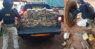 PRF apreende 100 kg de maconha escondidas dentro de pneus de caminhão em Uruará