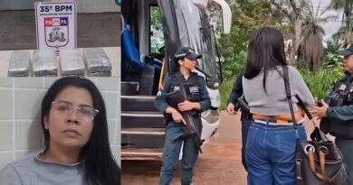 Santarém – Polícia Militar prende passageira de ônibus transportando 8 tabletes de drogas